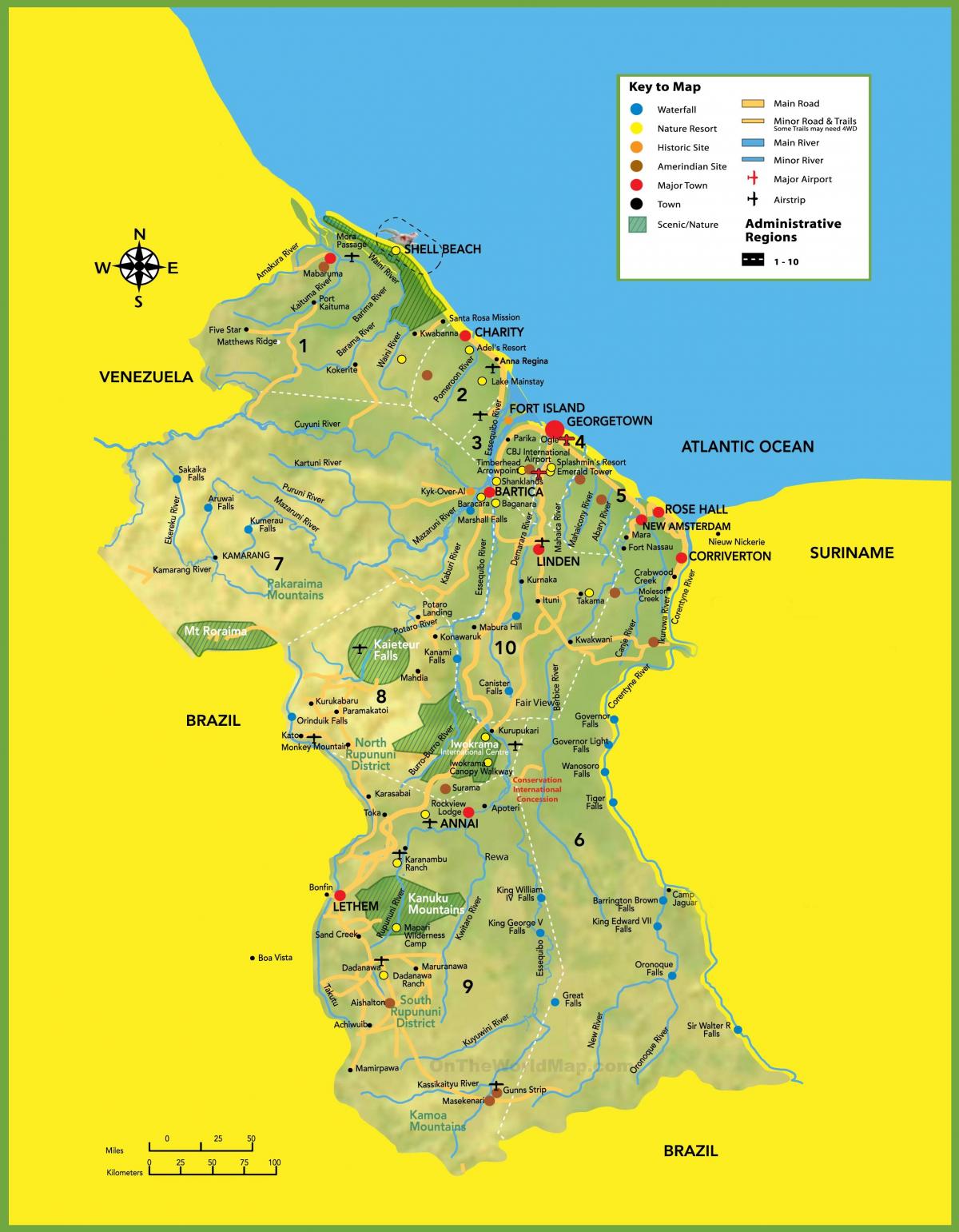 karta fotografija Gvajana