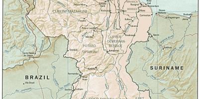 Karta naselja indian u Gvajani