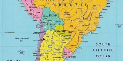 Karta Gvajana Južna Amerika 