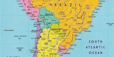 Karta Gvajana Južna Amerika 