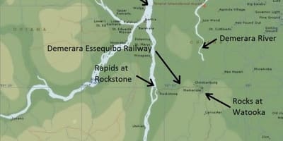 Karta obale Guayana Эссекибо